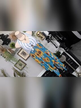 Retro Sunflower Swimwear Bikini Top LG-XL